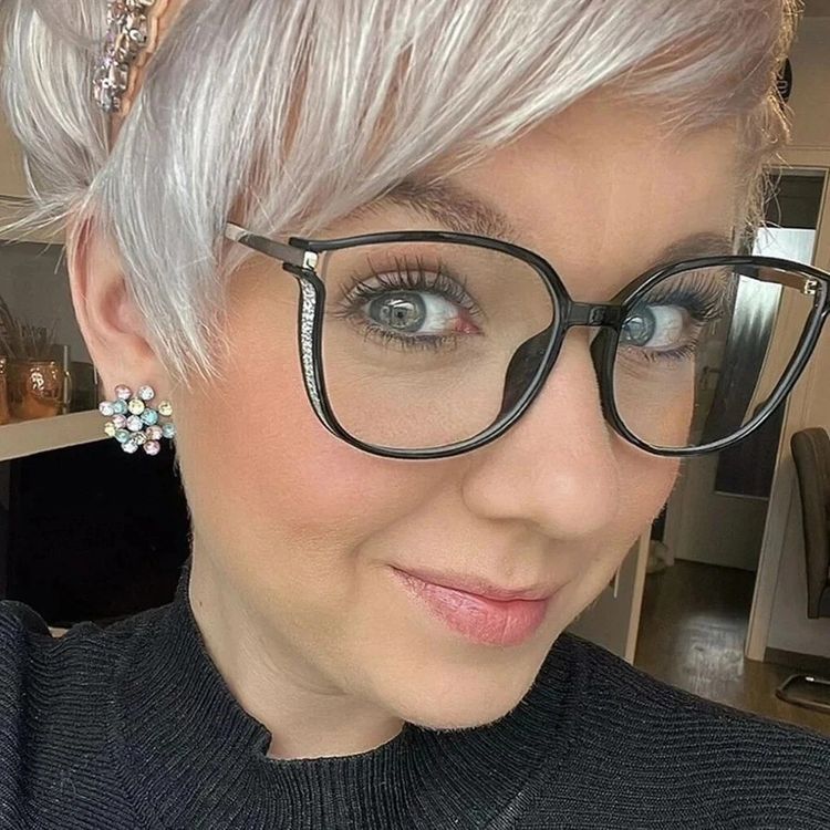 Black Eyeglasses With Rhinestone Detail image 1